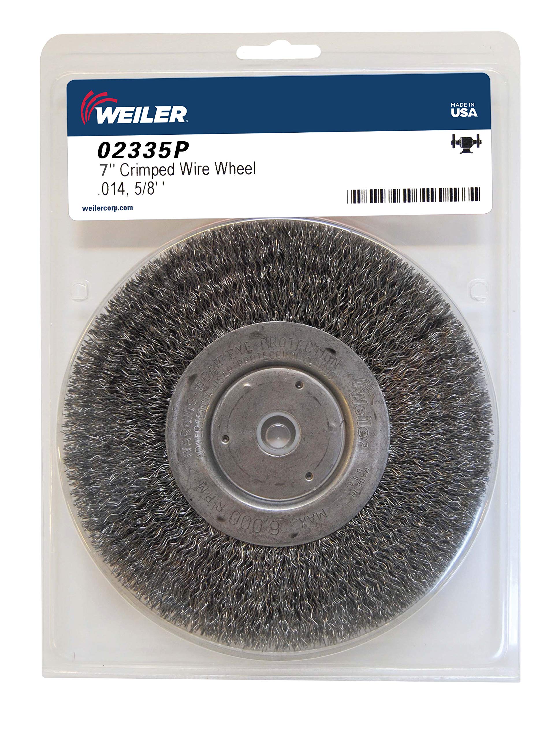 Weiler 02335P 7-Inch Medium Face Bench Grinder Wheel - .014