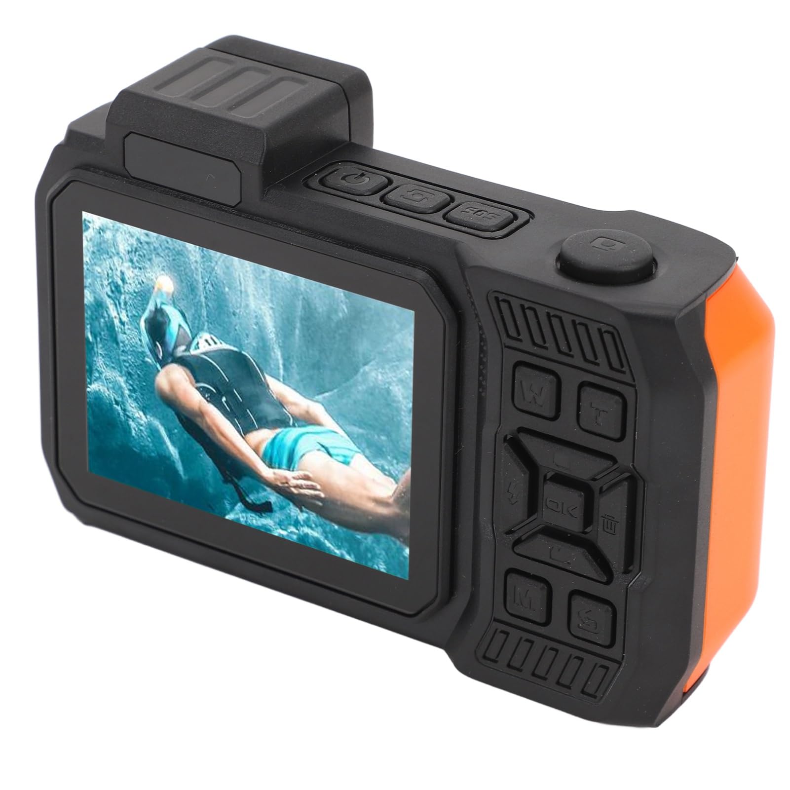 4K 65MP Dual Screen Underwater Digital Camera with 10x Zoom - Waterproof Snorkeling Camera for Diving, Swimming & Travel (Orange) - Perfect for Beach Vacations, Marine Photography & Outdoor Adventures