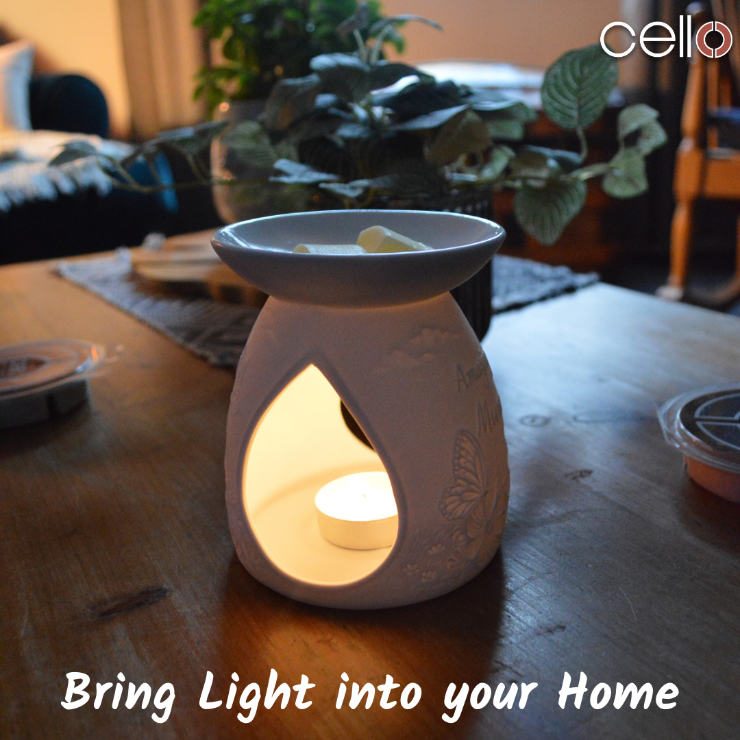 Elegant Cello Porcelain Tealight Holder with Butterfly Design - Perfect for Romantic Dinners, Wedding Decor & Relaxing Spa Nights