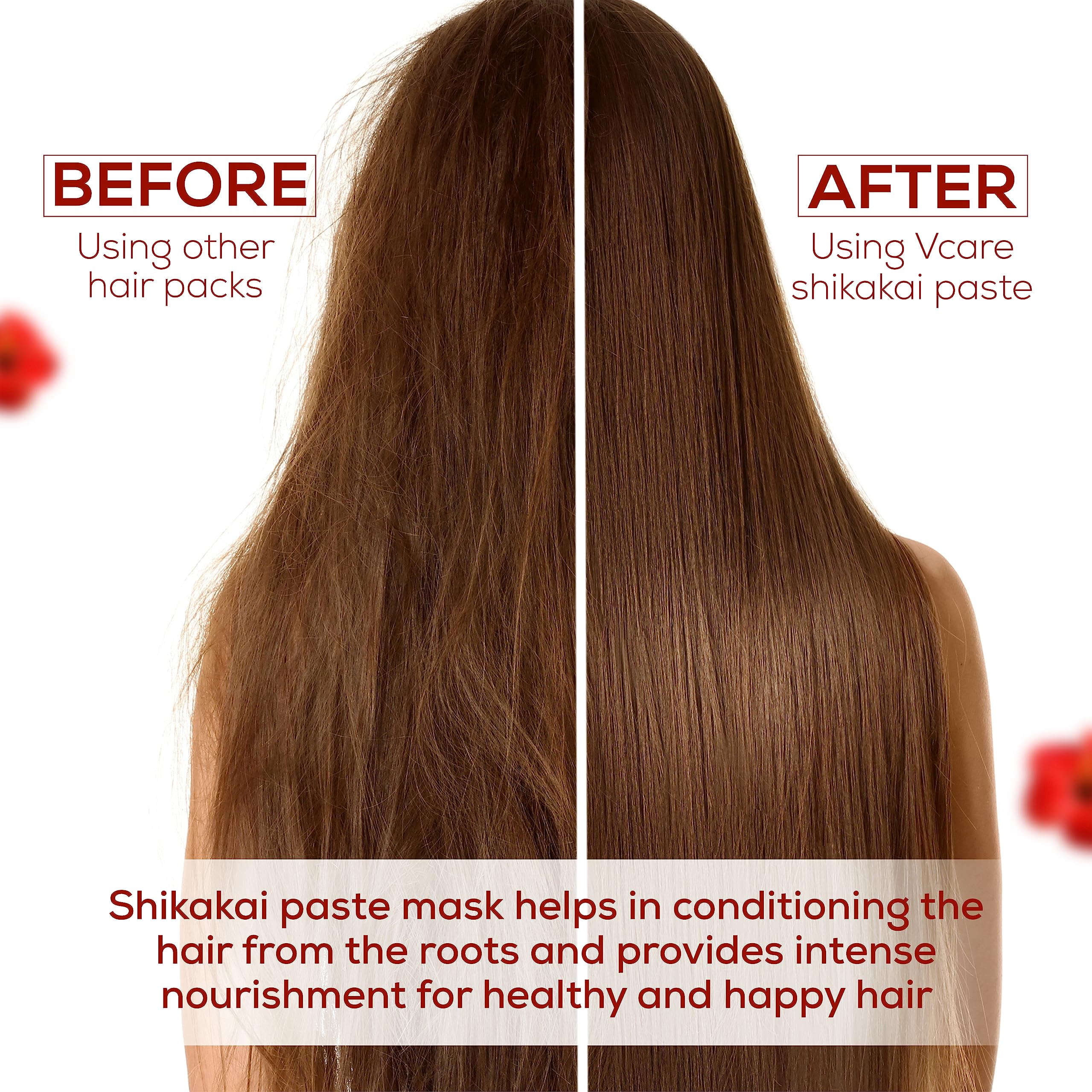 VCare Shikkakai Herbal Hair Wash Paste with Soy Protein & Provitamin B5 - Deep Moisturizing & Nourishing Natural Hair Cleanser for Dry Damaged Hair - 150g (Pack of 2) | Gentle Ayurvedic Shampoo Alternative for Daily Hair Care & Scalp Health