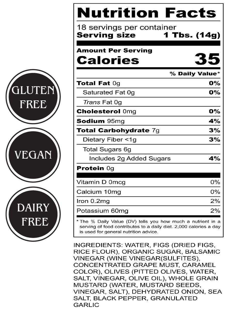 Premium Fig & Olive Relish - Gourmet Mediterranean Spread for Charcuterie Boards, Cheese Platters & Sandwiches | Vegan & Gluten-Free Appetizer