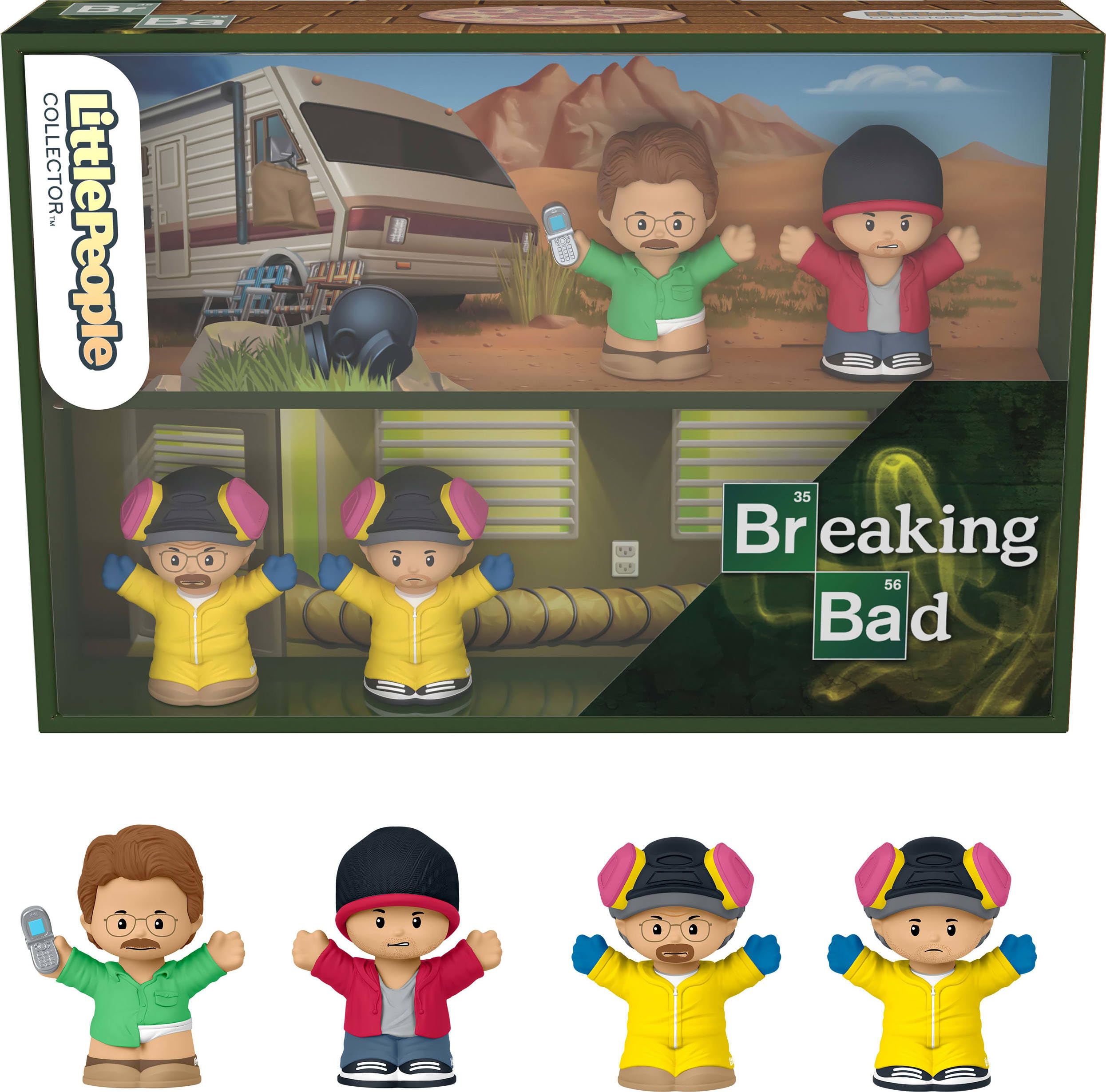 Breaking Bad TV Show Little People Collector's Edition Figure Set - Walter White & Jesse Pinkman Action Figures in Display Box for Adults & Fans - Perfect for Home Decor, Office Display & Gifts