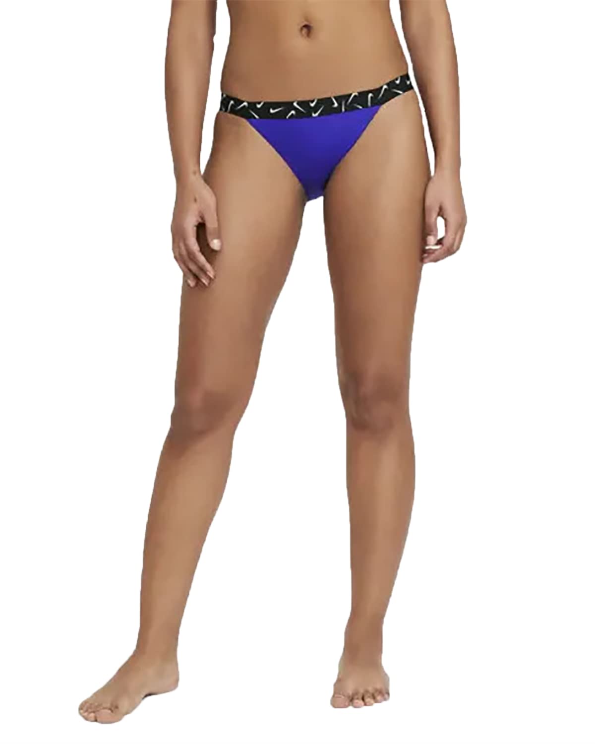 Nike Logo Tape Banded Bikini Bottoms - High Waisted Swimwear for Women, Athletic Swim Shorts for Beach & Pool Workouts - Perfect for Surfing, Yoga & Summer Vacations