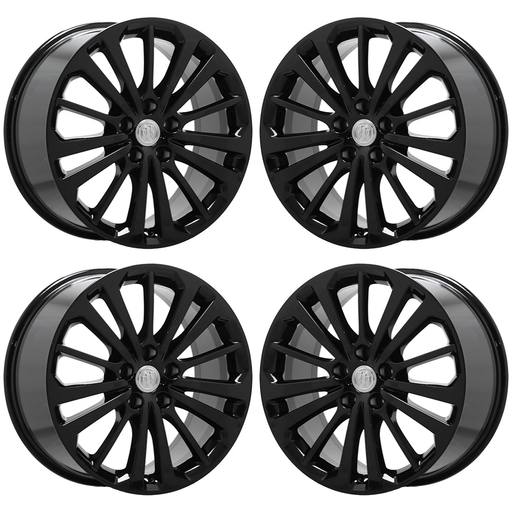 18 Buick Regal Gloss Black OEM Factory Wheels Rims Set of 4 (4812) - Perfect for Car Upgrades & Replacement Parts