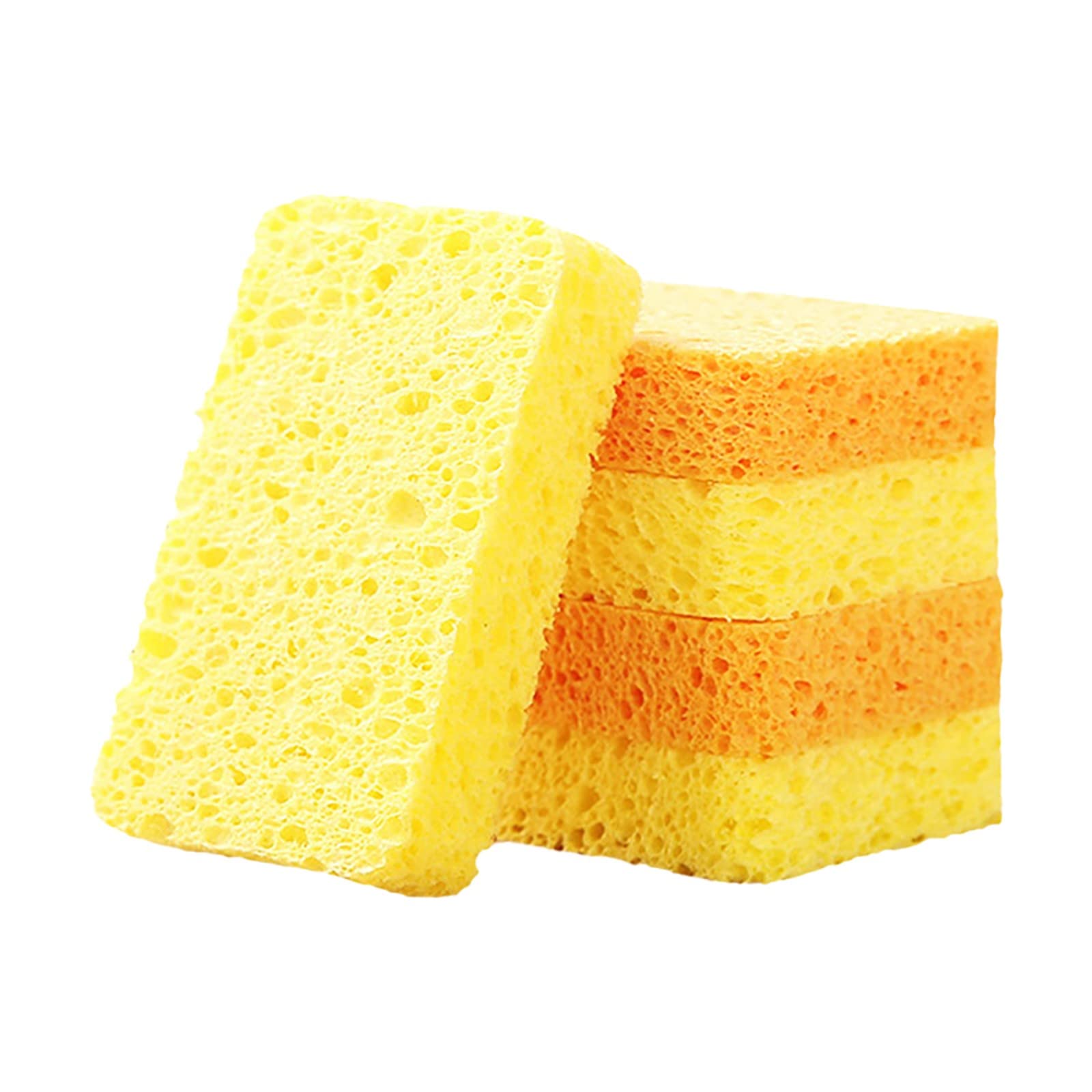 4-Pack Heavy Duty Emery Sponge Scouring Pads for Pots & Pans – Fast Cleaning, Dirt & Wear Resistant – Multi-Purpose Kitchen Scrubber (Yellow, One Size) – Perfect for Stubborn Stains on Cookware, Baking Sheets & Grill Grates