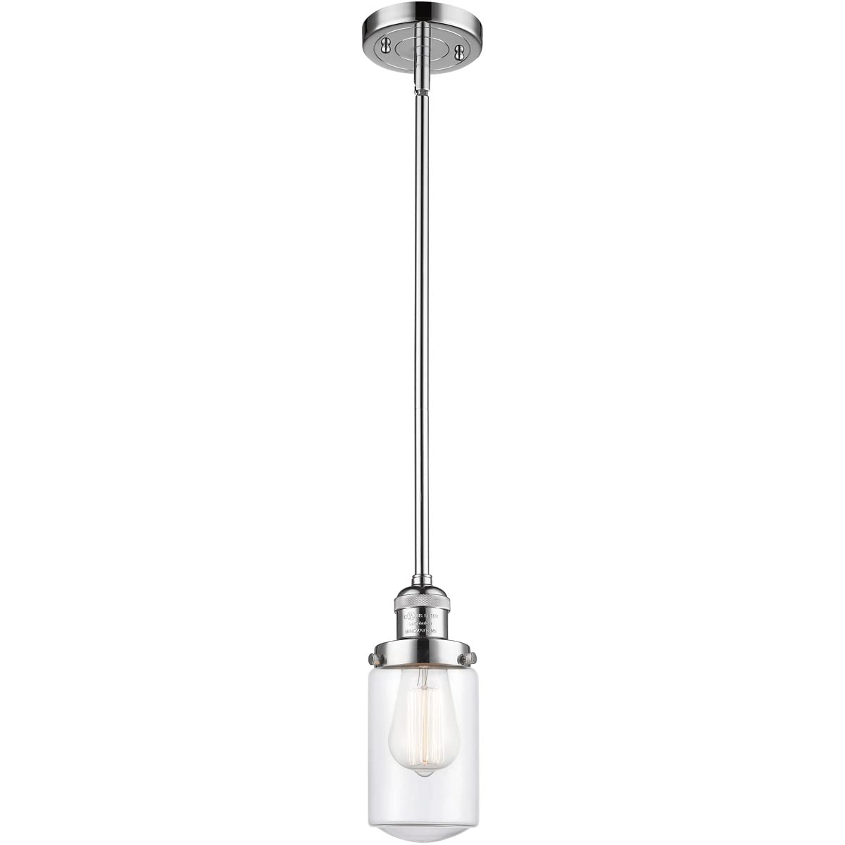 Franklin Restoration Collection 1 Light Mini Pendant - Polished Chrome Finish LED Lighting Fixture for Kitchen Island, Dining Room or Entryway Decor