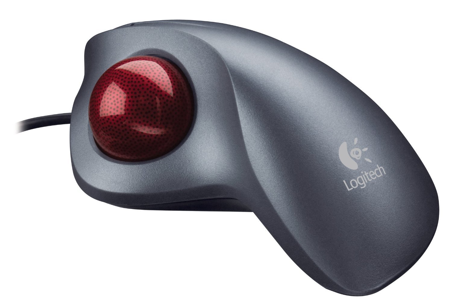 Logitech Trackman Wheel Optical Trackball Mouse (Silver) - Ergonomic Design for Comfortable Computer Use at Home or Office