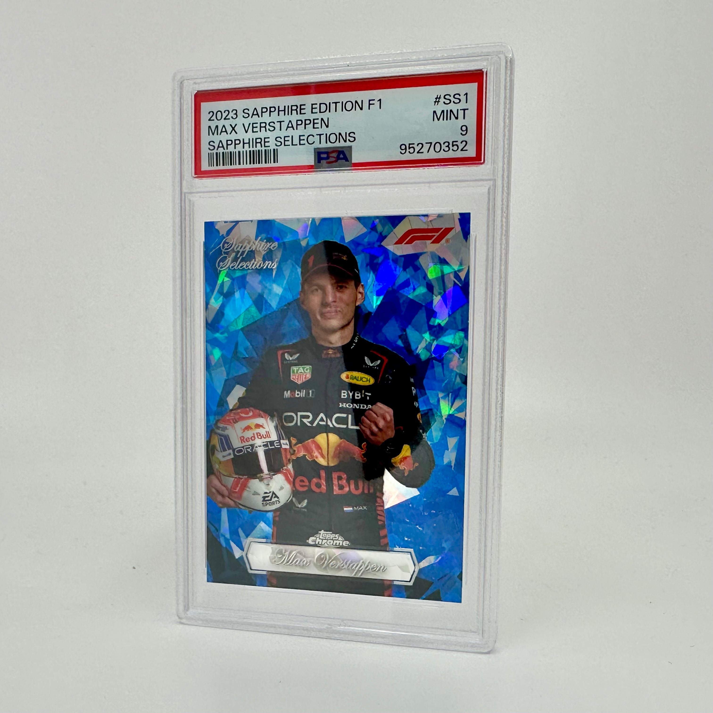 2023 Topps Chrome Sapphire Selections Max Verstappen #SS1 PSA 9 Graded Card - Perfect for F1 Collectors, Racing Fans & Sports Memorabilia Displays