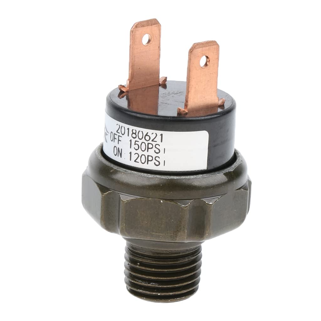 Air Ride Compressor Pressure Switch Control with 1/4'' NPT Connector (150-180 PSI) - Heavy Duty Air Suspension System for Trucks, SUVs & Custom Cars