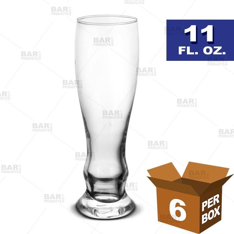BarConic® 11 oz Pilsner Beer Glasses - Set of 6 - Perfect for Lager, Pilsner & Craft Beer - Ideal for Home Bars, Parties & Restaurants