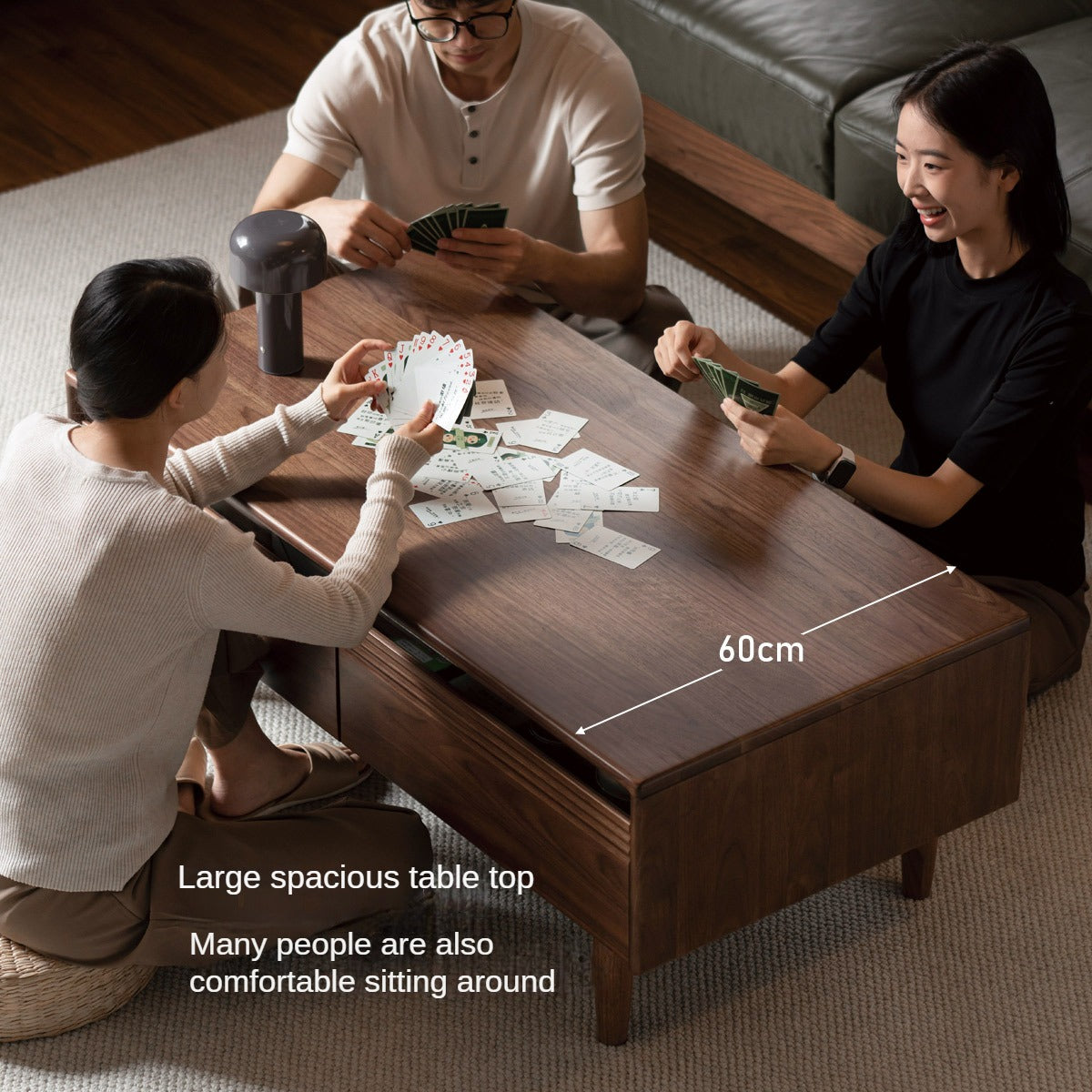 Premium Black Walnut Solid Wood Coffee Table - Handcrafted Modern Living Room Centerpiece for Home Decor & Entertaining