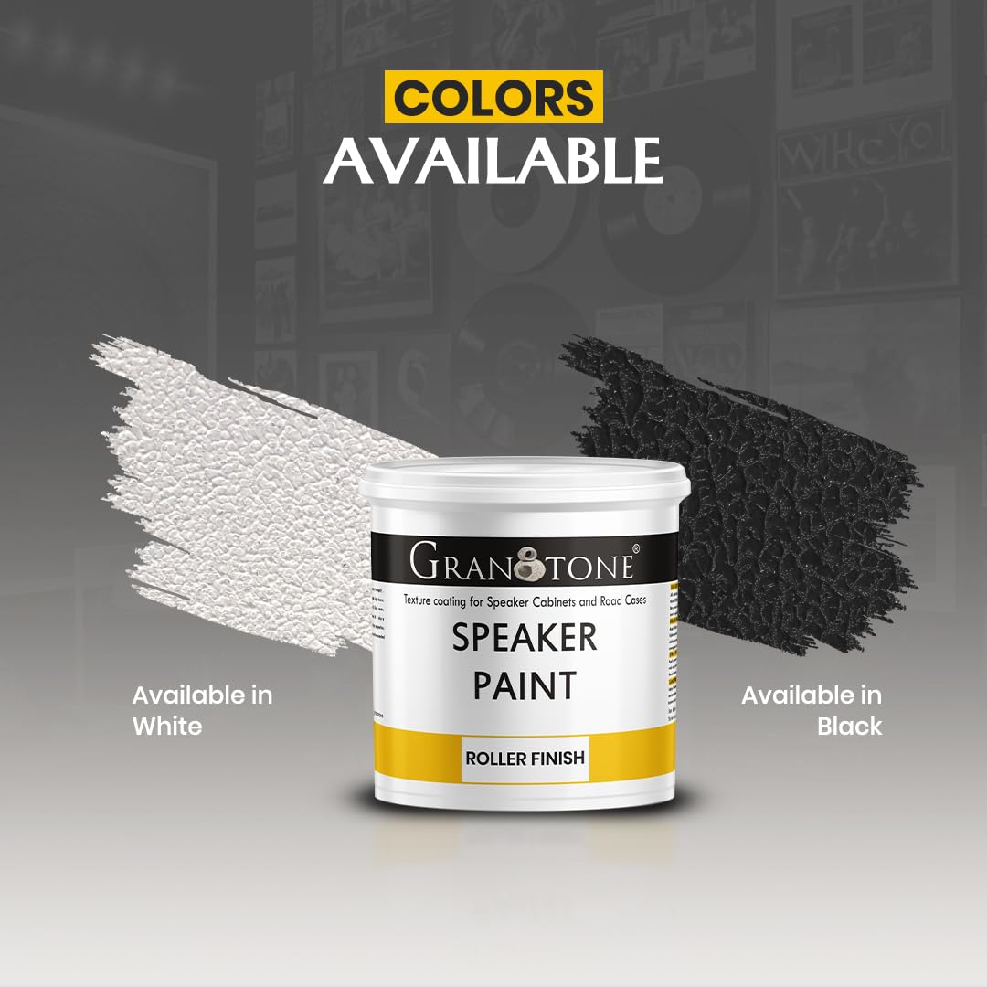 GRANOTONE Speaker Paint Black 1 Gallon - Textured Coating for Speaker Cabinets, Road Cases, Metal & Wood Furniture | Water-Based Finish with Roller Application | Professional Refinishing Solution for DIY Projects & Studio Equipment