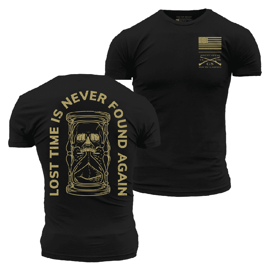 Lost Time Graphic T-Shirt for Men & Women - Black Cotton Tee - Casual Streetwear & Everyday Wear