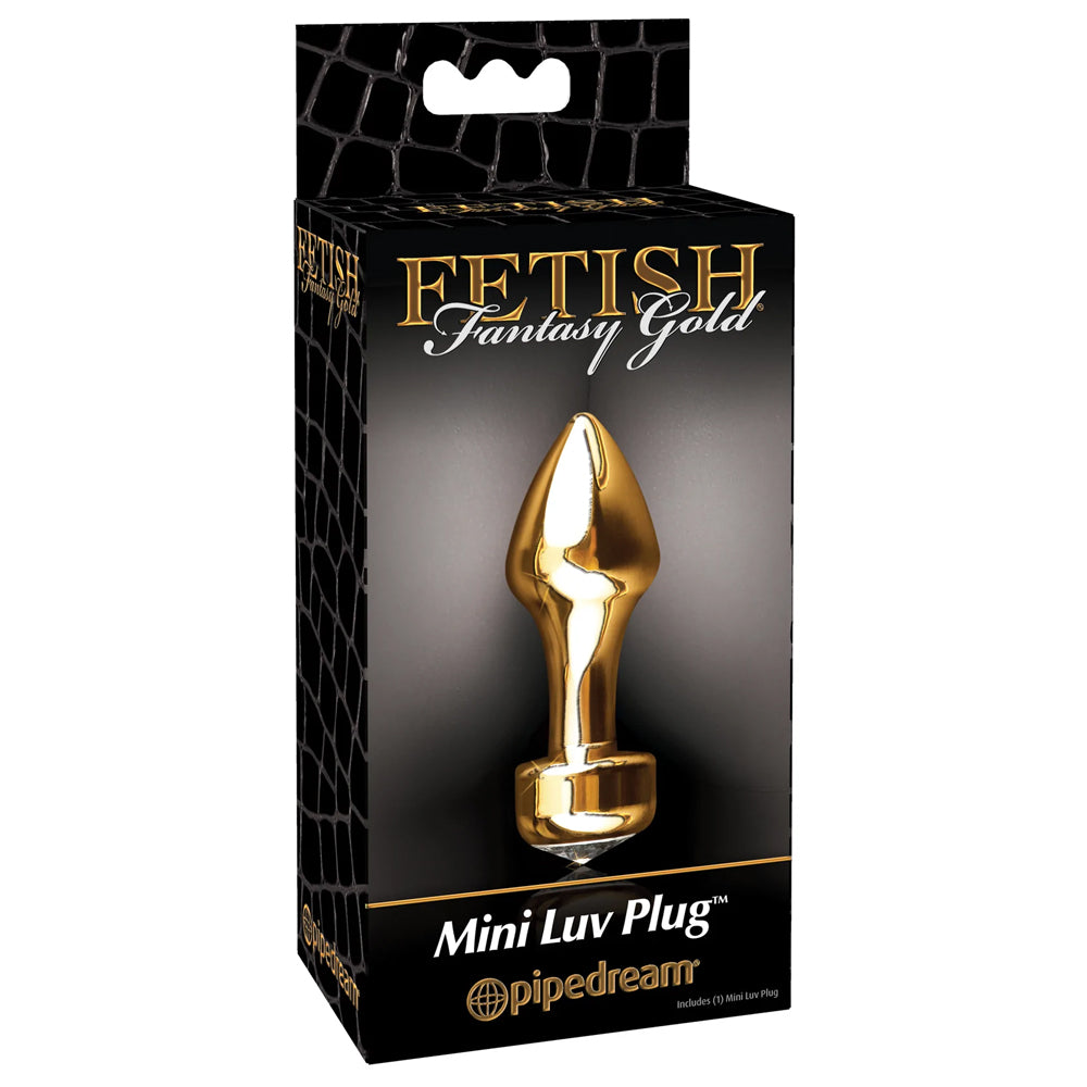 Fetish Fantasy Gold Metal Luv Butt Plug - Mini Anal Plug for Beginners & Couples Play - Perfect for Sensual Exploration & BDSM Scenes