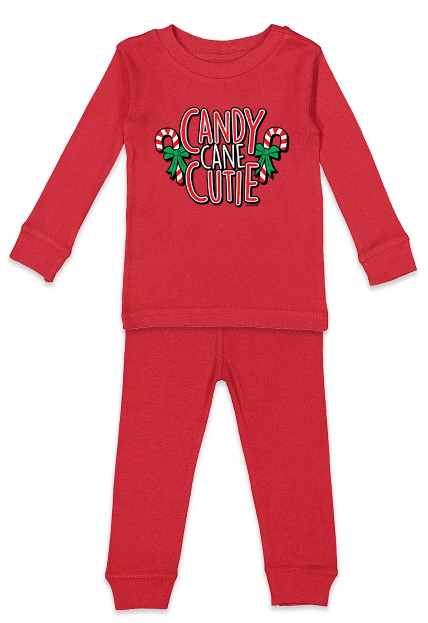 Haase Unlimited Candy Cane Cutie - Christmas Holiday Kids Outfit Set (Shirt & Pants) for Xmas Party, Family Photos & Festive Celebrations