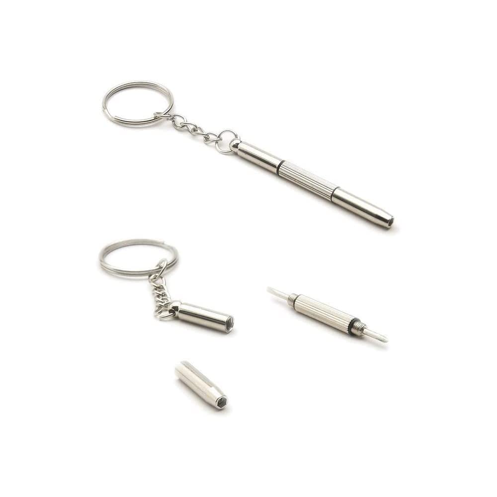 3-in-1 Mini Eyeglass Screwdriver Kit - Repair Glasses, Watches & Jewelry - Portable Keychain Tool for Home & Travel