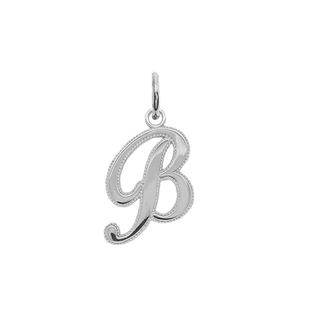 14K White Gold Cursive Initial Pendant Necklace - Personalized A-Z Letter Charm for Women | Elegant Birthday & Anniversary Jewelry Gift | Handcrafted in USA | Perfect for Everyday Wear, Special Occasions & Gifting