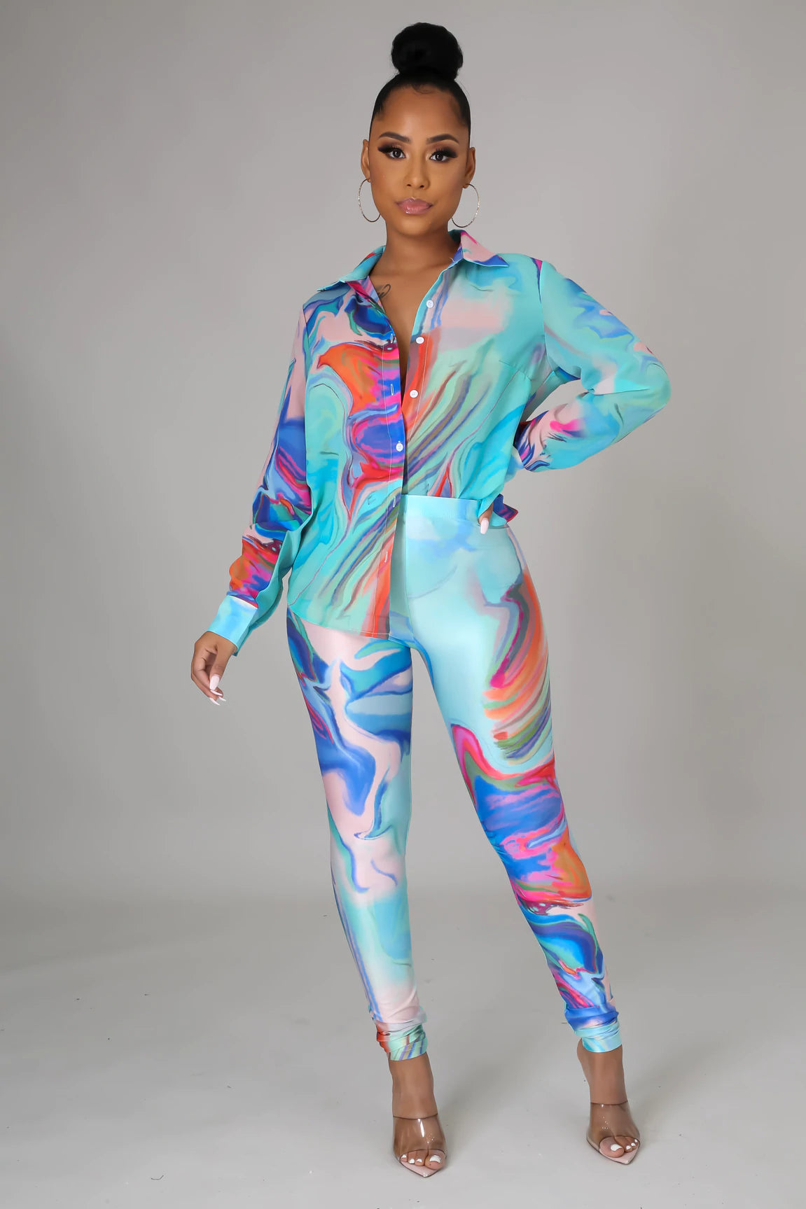 Paradise Sheer Pants Set for Women - Lightweight & Breathable Lounge Pants with Matching Top - Perfect for Yoga, Sleepwear & Casual Outfits