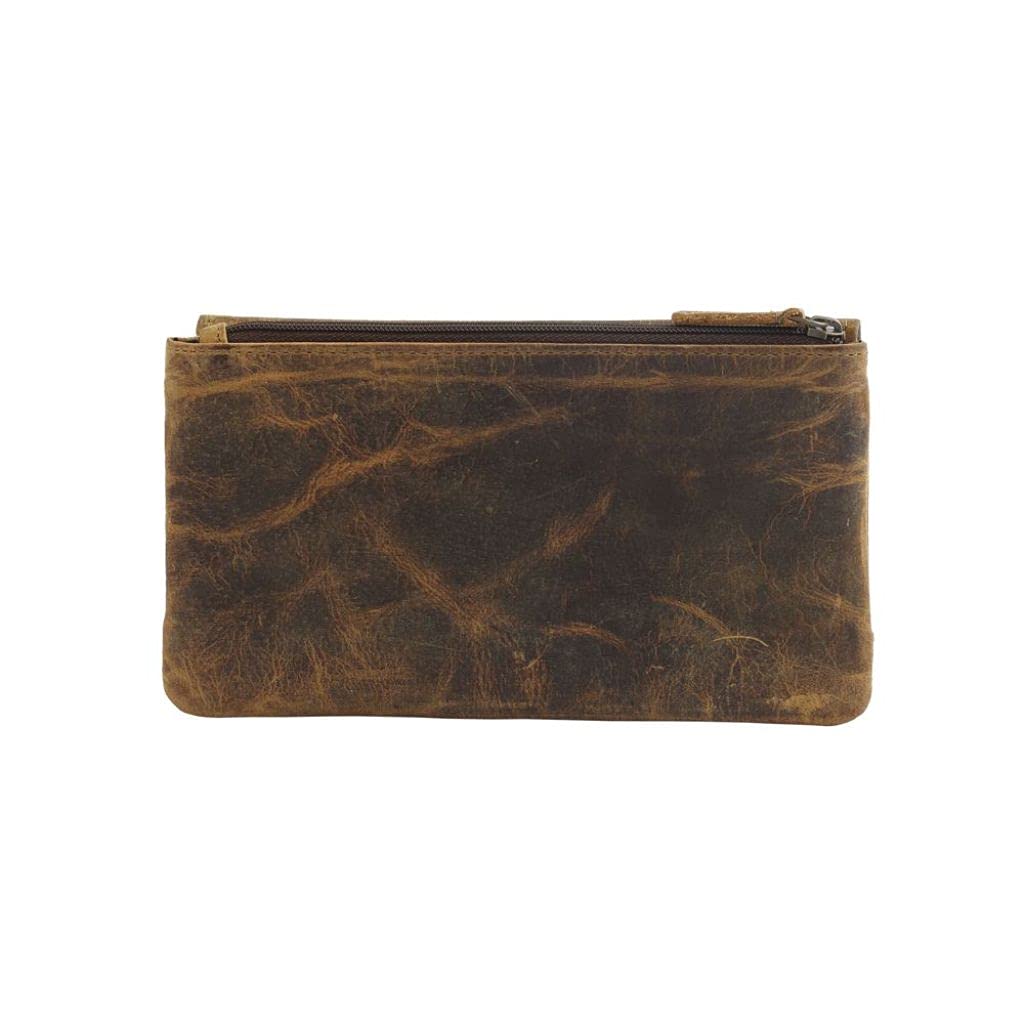 Myra Bag Oak Fire Leather And Cowhide Wallet Upcycled Leather S-2716 - Stylish and Durable for Everyday Use and Travel