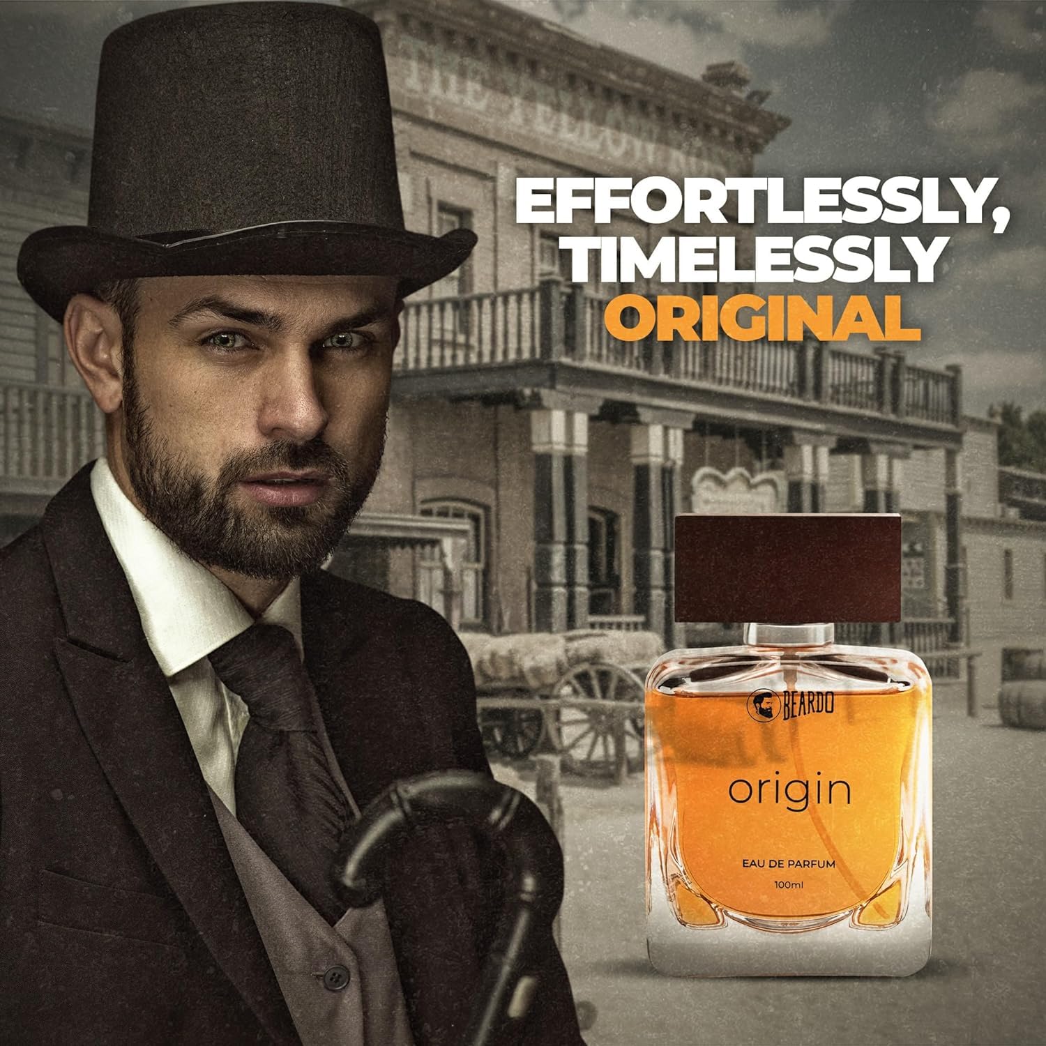 Beardos ORIGIN Eau de Parfum for Men - 100ml | Long Lasting Musky & Aquatic Cologne | Date Night & Special Occasion Fragrance | Ideal Gift for Him | Perfect for Work, Evening Events & Romantic Outings