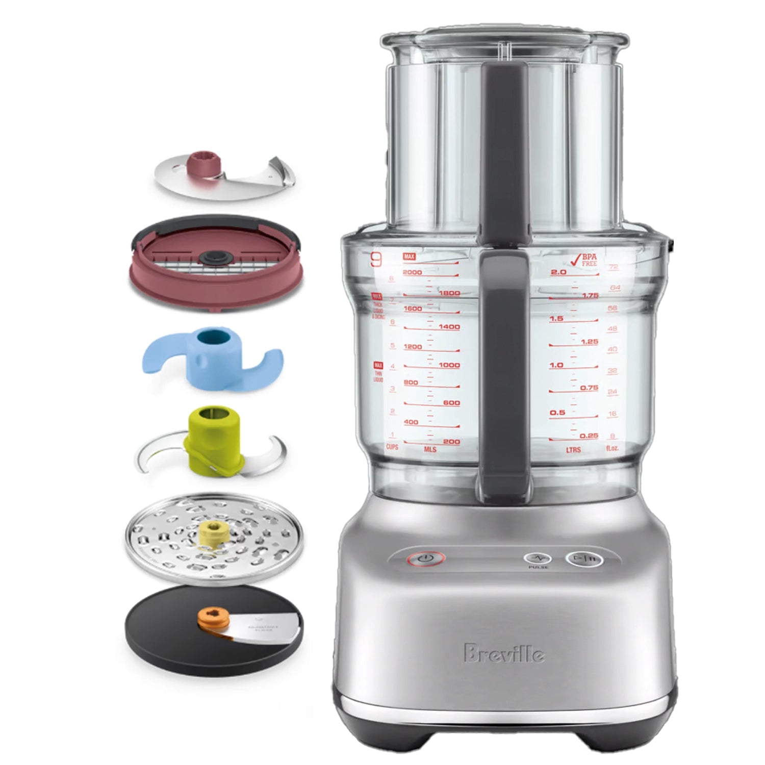 Breville Paradice 9-Cup Food Processor - BFP638BSS Stainless Steel | Perfect for Meal Prep, Dough Kneading & Vegetable Chopping | Compact Kitchen Appliance for Home Cooking
