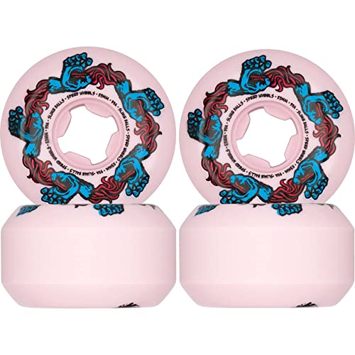 53mm 99A Pink Slime Balls Skateboard Wheels with Infinity Screaming Hand Design - High Speed Performance Wheels for Street Skating & Park Tricks