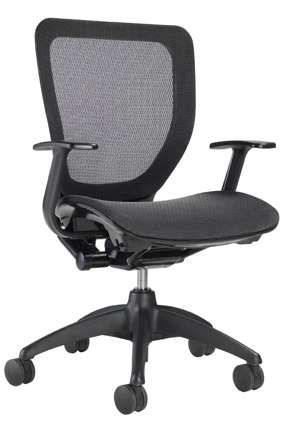 Ergonomic Boston Office Chair - Black Mesh Back & Adjustable Height for Home & Office Workspace - Comfortable Desk Chair for Long Hours Sitting
