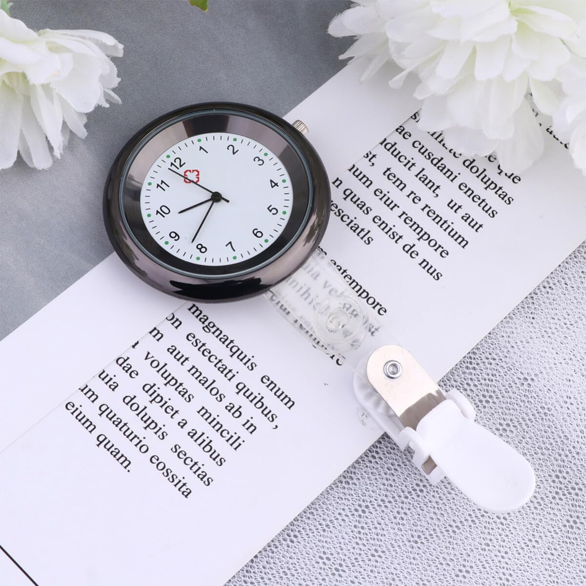 Hemobllo Nurse Watch - Clip On Fob Watch with Quartz Movement for Women Nurses & Doctors | Perfect for Medical Professionals, Healthcare Workers & Students in Hospitals & Clinics