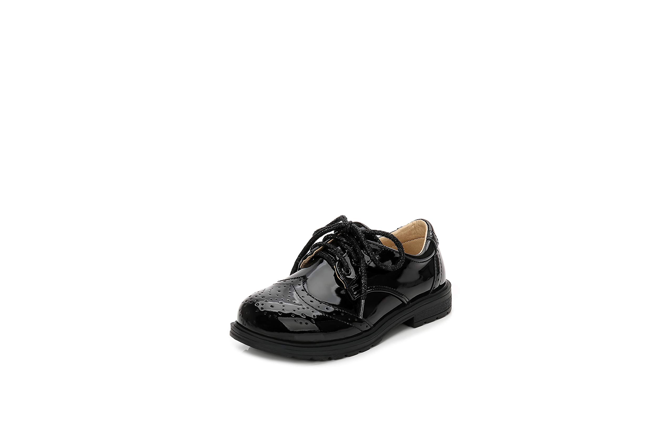 Goettin Boys Shiny Patent Leather School Uniform Shoes - Comfortable Oxford Dress Shoes for Kids - Perfect for Formal Events, School Uniforms & Special Occasions