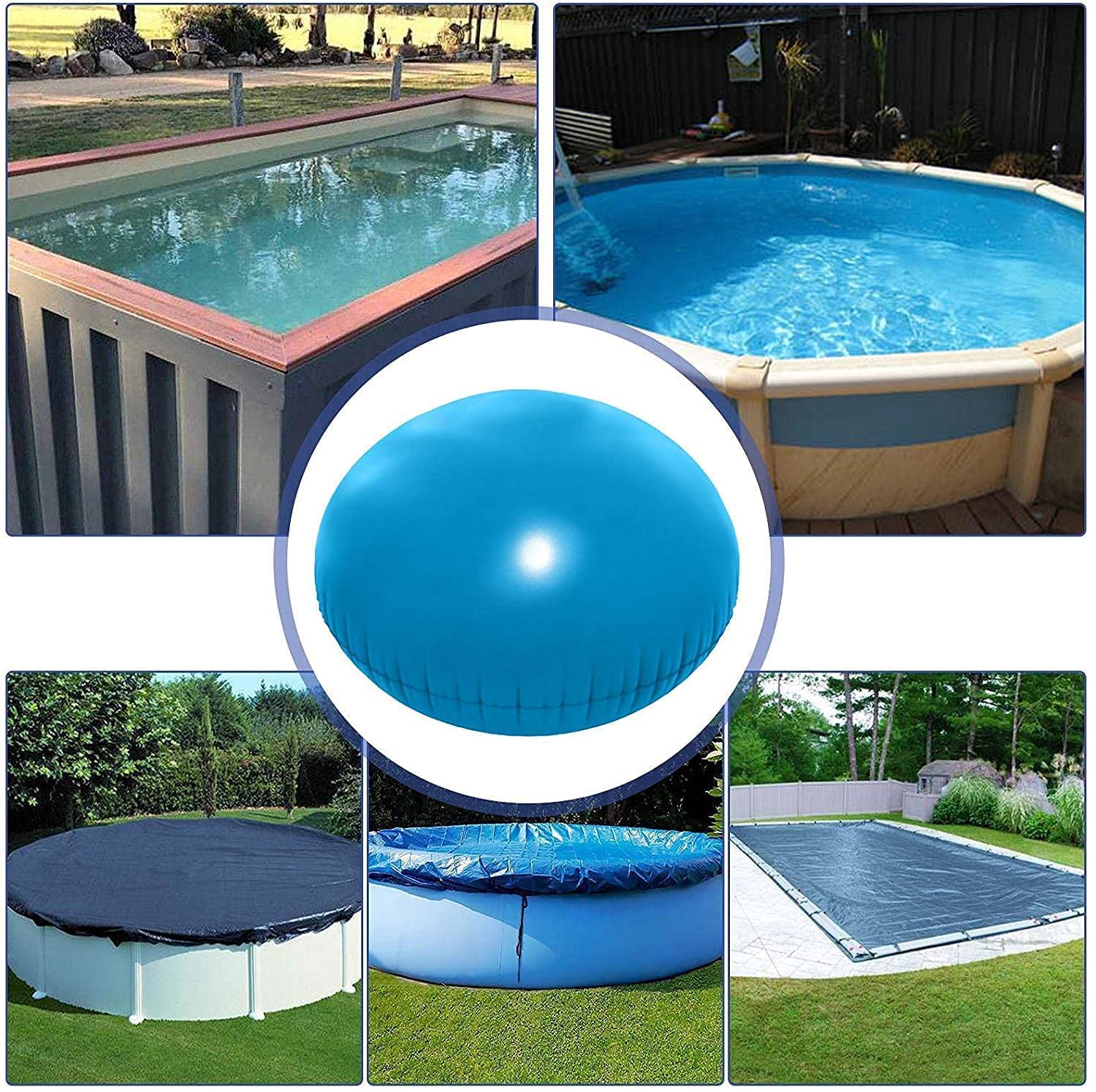2-Pack Inflatable Pool Air Pillow for Winter Cover Support - Above Ground Swimming Pool Accessories, Ice Equalizer for Winterizing & Protecting Pool Covers (Great for Freeze Protection & Extending Cover Lifespan)