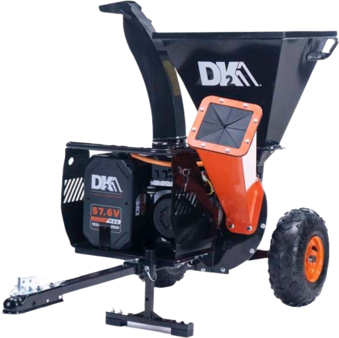 DK2 OPC503EV K 57.6V Lithium-Ion Battery Powered Disk Chipper Shredder Kit with Charger - Perfect for Yard Waste, Landscaping, and Gardening Debris Cleanup