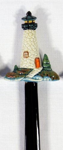 Hand Painted Lighthouse Letter Opener - Elegant Brass Paper Knife for Collectors & Office Use - Perfect for Home Decor, Gifts & Mail Opening