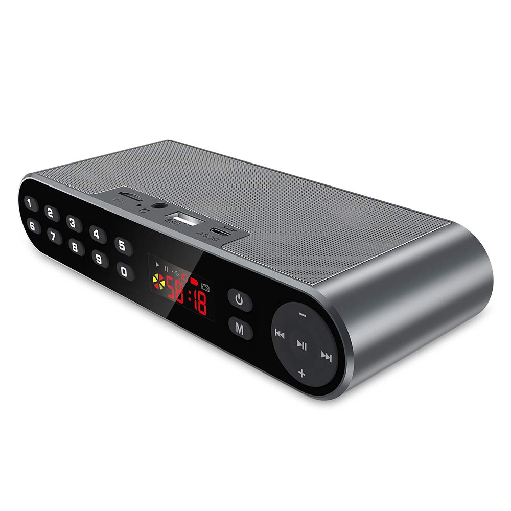 BAOSHIDAER Wireless Bluetooth Speaker with Dual Drivers, HD Sound & Enhanced Bass - Portable Speaker with FM Radio, MP3 Player, Built-in Mic for Outdoor, Travel & Home Use