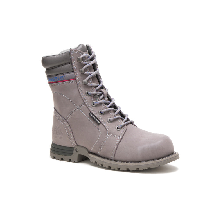Echo Women's Steel Toe Waterproof Work Boots - Frost Grey | Slip Resistant Safety Shoes for Construction, Warehouse & Outdoor Jobs