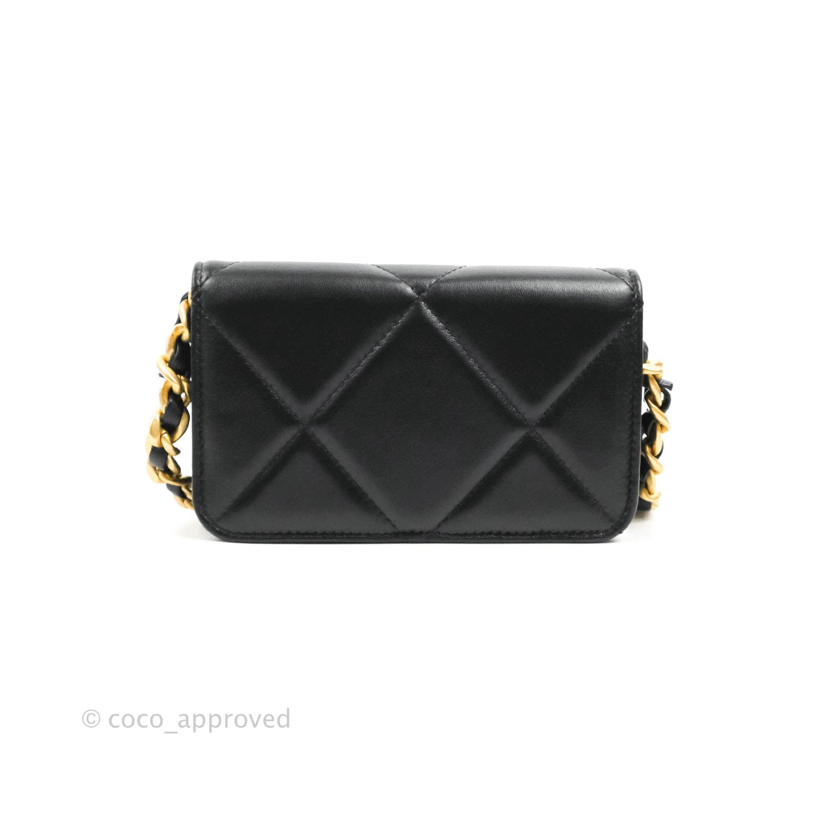 Chanel 19 Mini Clutch with Chain - Black Lambskin Leather Crossbody Bag with Mixed Hardware for Women | Perfect for Evening Parties, Date Nights & Special Occasions