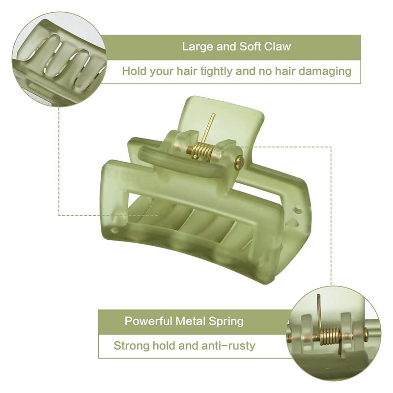 FAMEZA 6 PCS Small Hair Claw Clips for Women & Girls - Mini Square & Rectangle Non-Slip Banana Jaw Clips for Fine Hair - Perfect for School, Work, Gym, and Everyday Styling