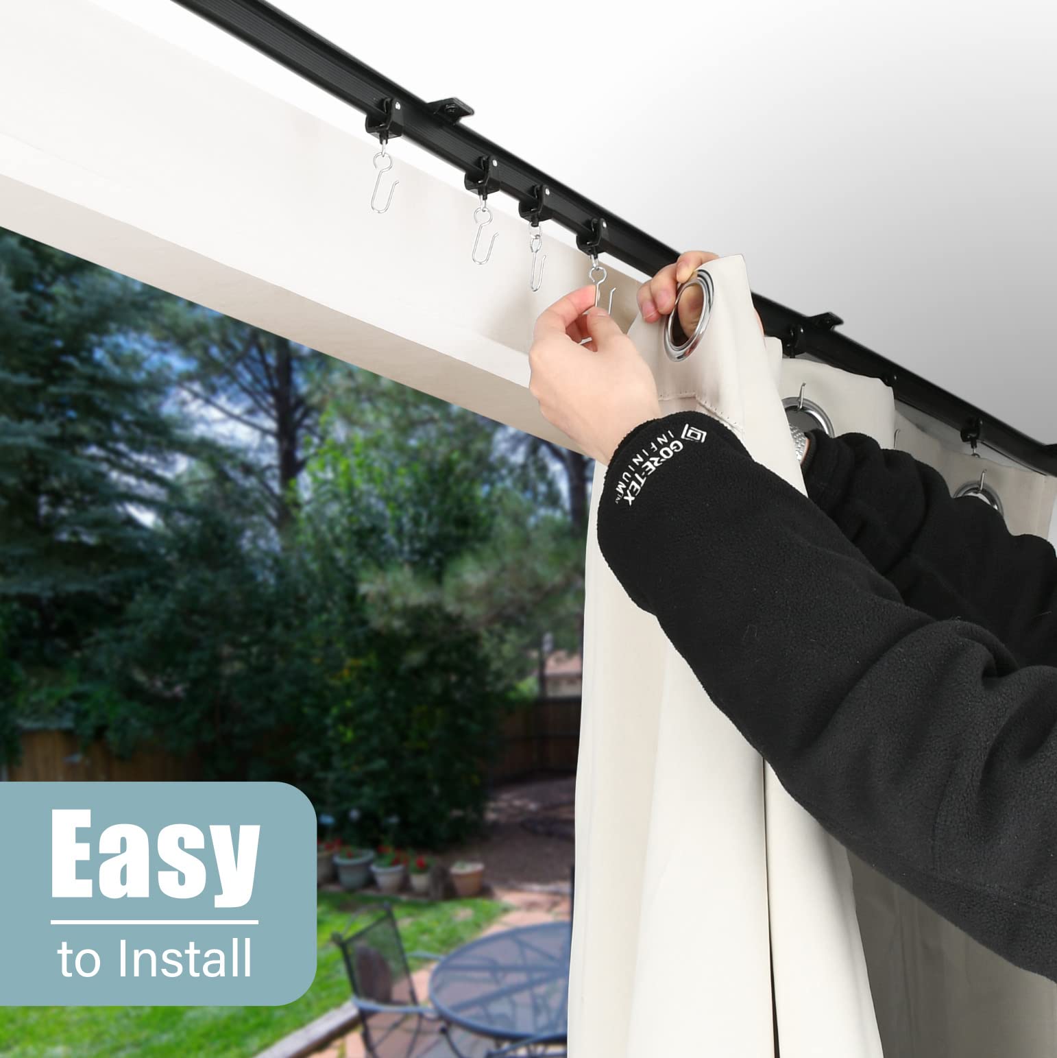 KXLife Black Flexible Bendable Ceiling Curtain Track System - 20ft Curved Room Divider for Drapes & Curtains | Perfect for Home Theater, Bedroom Partition & Window Treatments