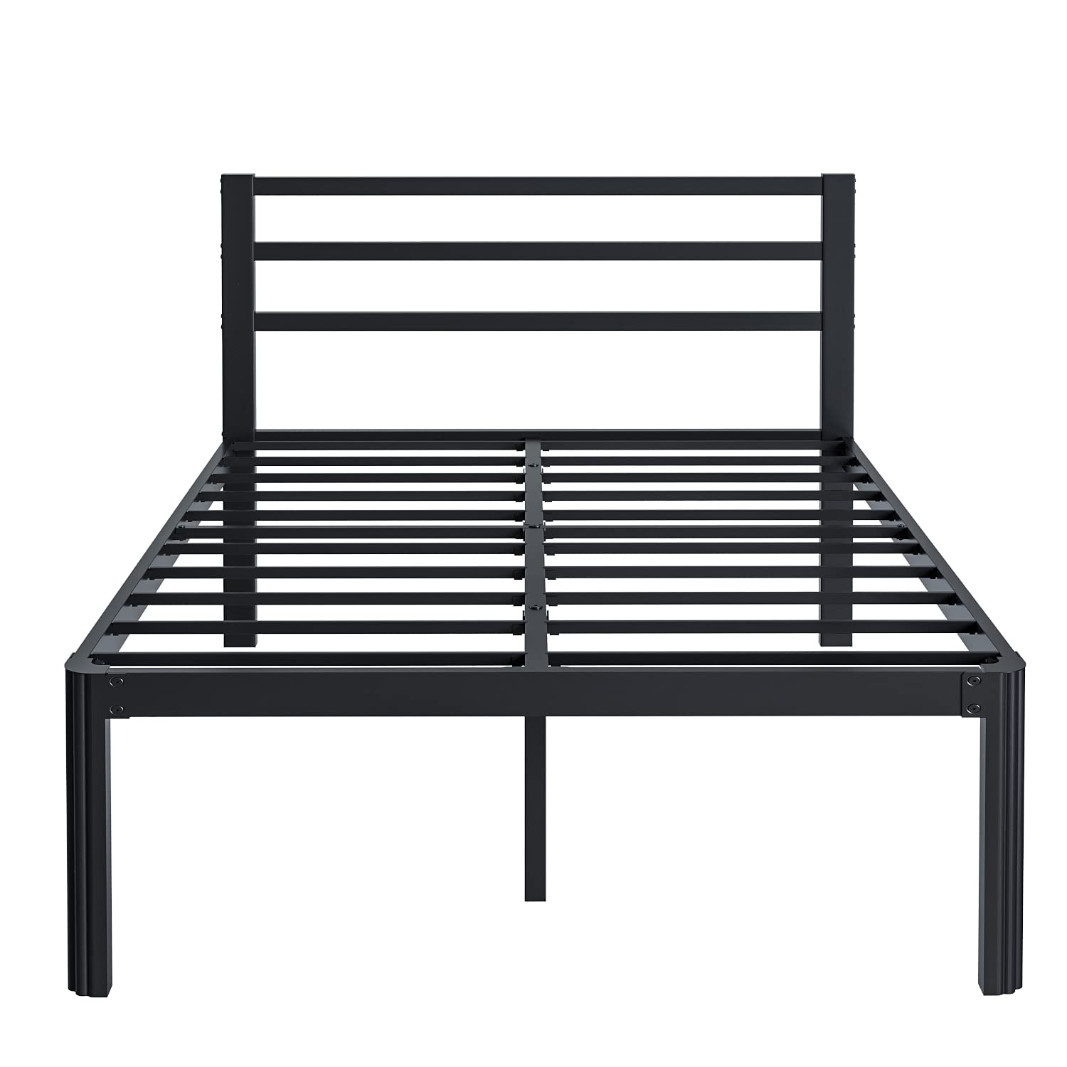 **King Size Bed Frame with Headboard - 18 Inch Heavy Duty Metal Platform Bed, No Box Spring Needed, Sturdy Mattress Foundation, Noise Free & Easy Assembly, Black - Perfect for Master Bedroom & Guest Room**