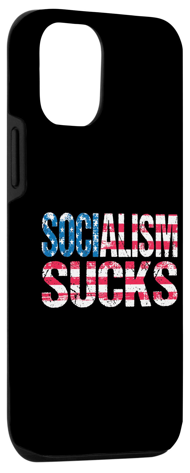 iPhone 12/12 Pro Patriotic Case - American Flag Design with Anti-Socialist Saying | Perfect for Conservatives & Freedom Lovers | Show Your Patriotism at Work, School or Daily Life
