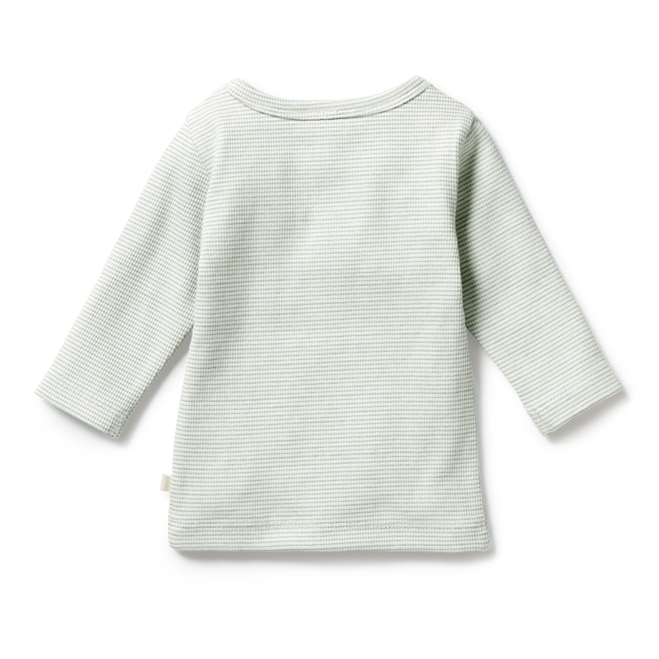 Organic Striped Ribbed Long Sleeve T-Shirt for Women - Soft Cotton Casual Top for Layering, Fall Outfits & Everyday Wear