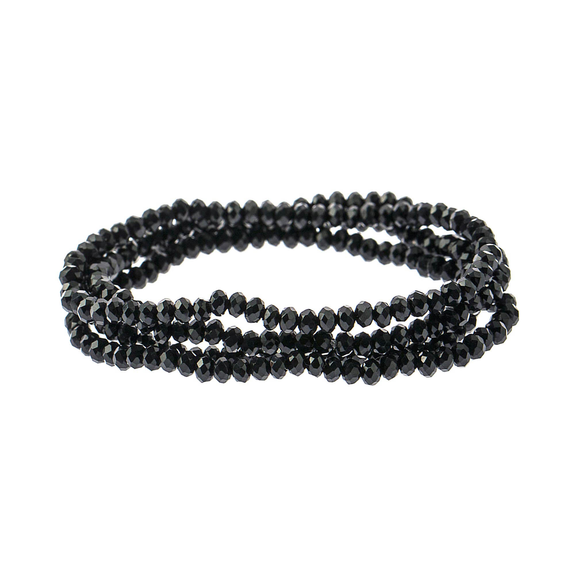 Stylish NTLX Multi Strand Beaded Stackable Stretch Bracelets for Women - Bohemian Boho Fashion Jewelry with Faceted Glass Beads - Elegant Layered Statement Bangles - Perfect for Parties, Weddings & Everyday Wear