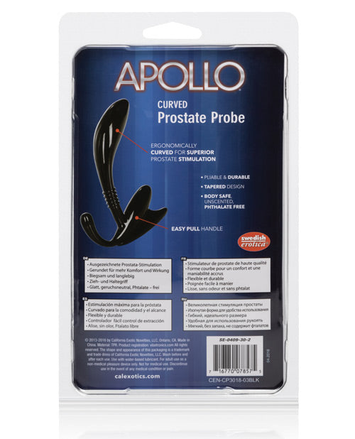 Apollo Curved Prostate Massager for Men - Black G-Spot Stimulator | Adult Pleasure Toy for Enhanced Male Orgasms | Perfect for Solo Play & Couples Intimacy