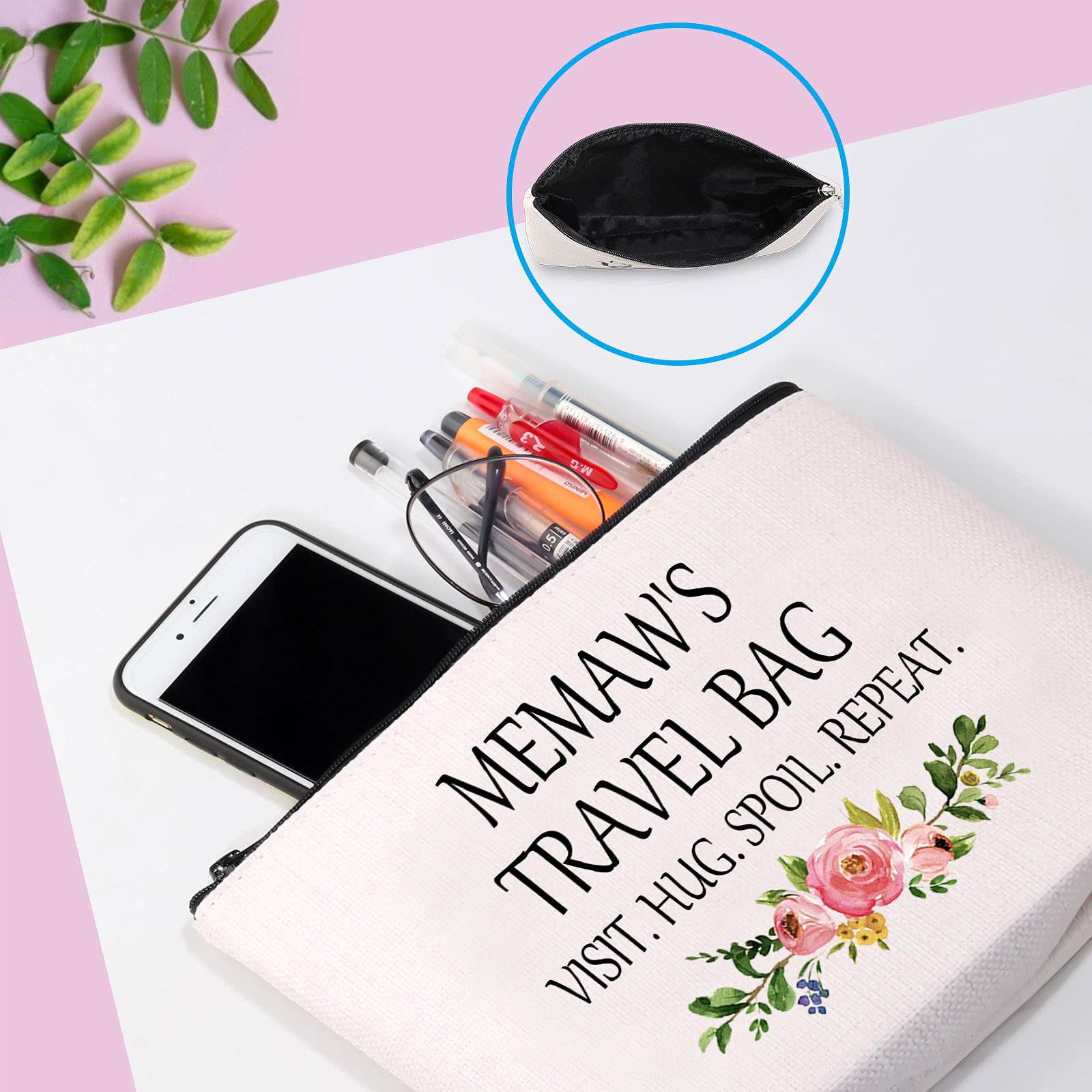Memaw Travel Toiletry Bag - Birthday Gift for Grandma, Perfect for Travel & Makeup