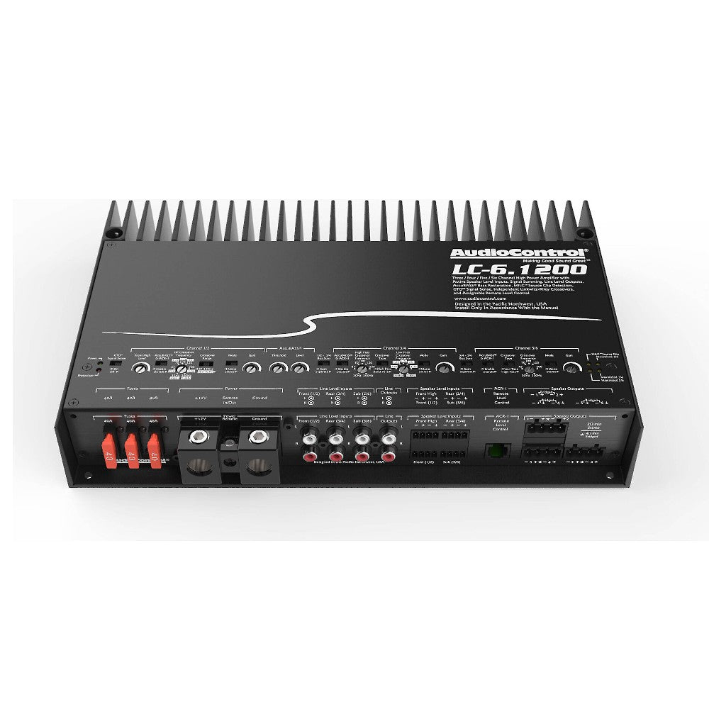 AudioControl LC 6.1200 1200W RMS 6-Channel Class D Car Amplifier - 2 Ohm Stable, High Power Audio System for Cars, Trucks & SUVs - Perfect for Upgrading Factory Sound Systems or Custom Car Audio Installations