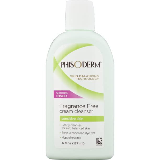 Phisoderm Fragrance-Free Cream Cleanser - Gentle Face Wash for Sensitive Skin | Daily Cleansing & Makeup Removal | Perfect for Dry, Irritated Skin Care Routine