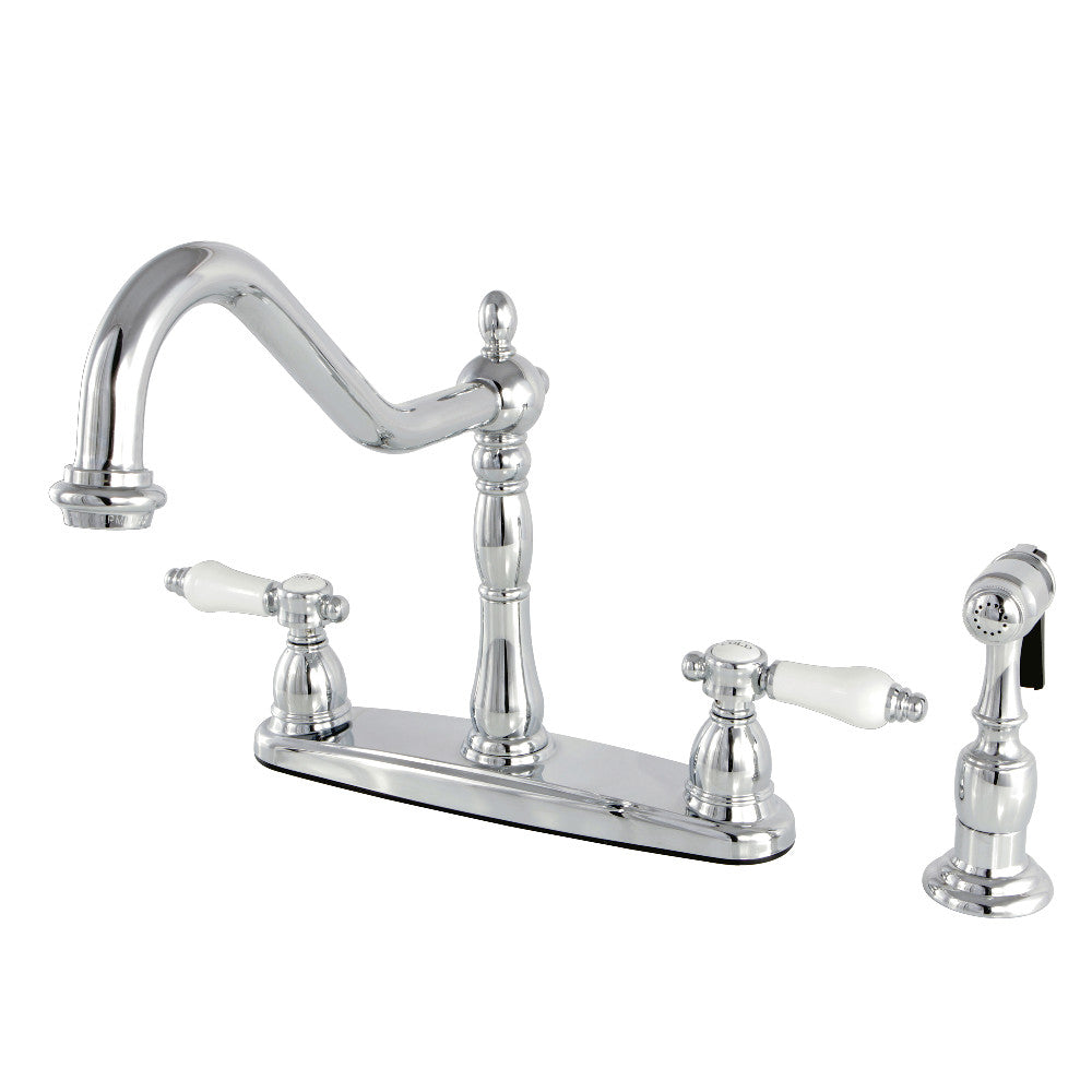 Kingston Brass KB1752BPLBS Bel Air Centerset Kitchen Faucet - Modern Single Handle Pull-Down Sprayer, Oil Rubbed Bronze Finish - Perfect for Farmhouse, RV, and Residential Kitchens
