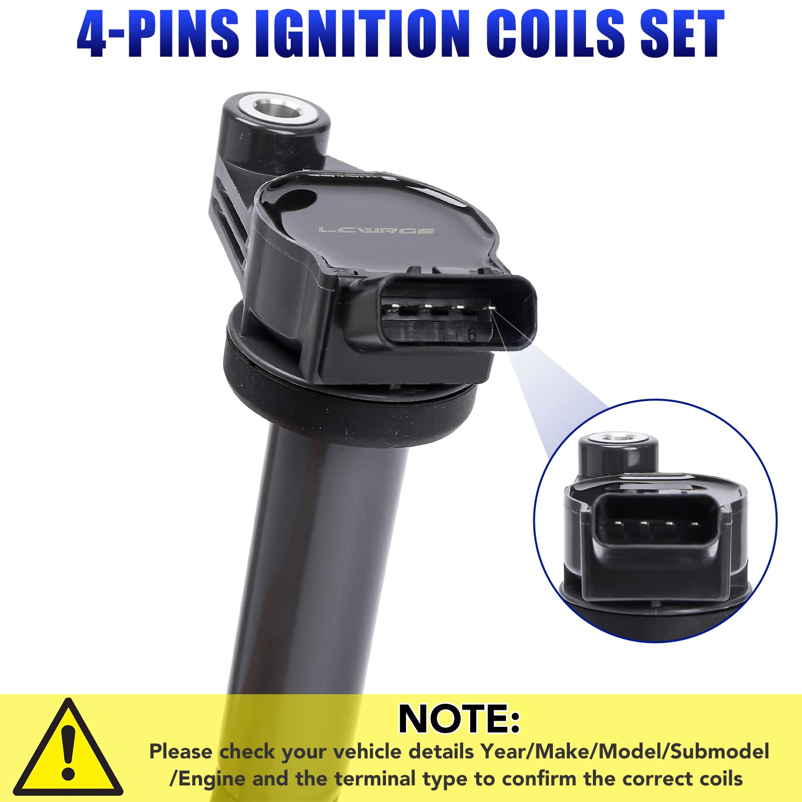6-Pack Ignition Coil Set Compatible with 2004-2008 Toyota Sienna, Highlander, Solara & Lexus RX330, ES330 3.3L V6 Engine - Direct Replacement for UF506 - Improve Engine Performance & Fuel Efficiency