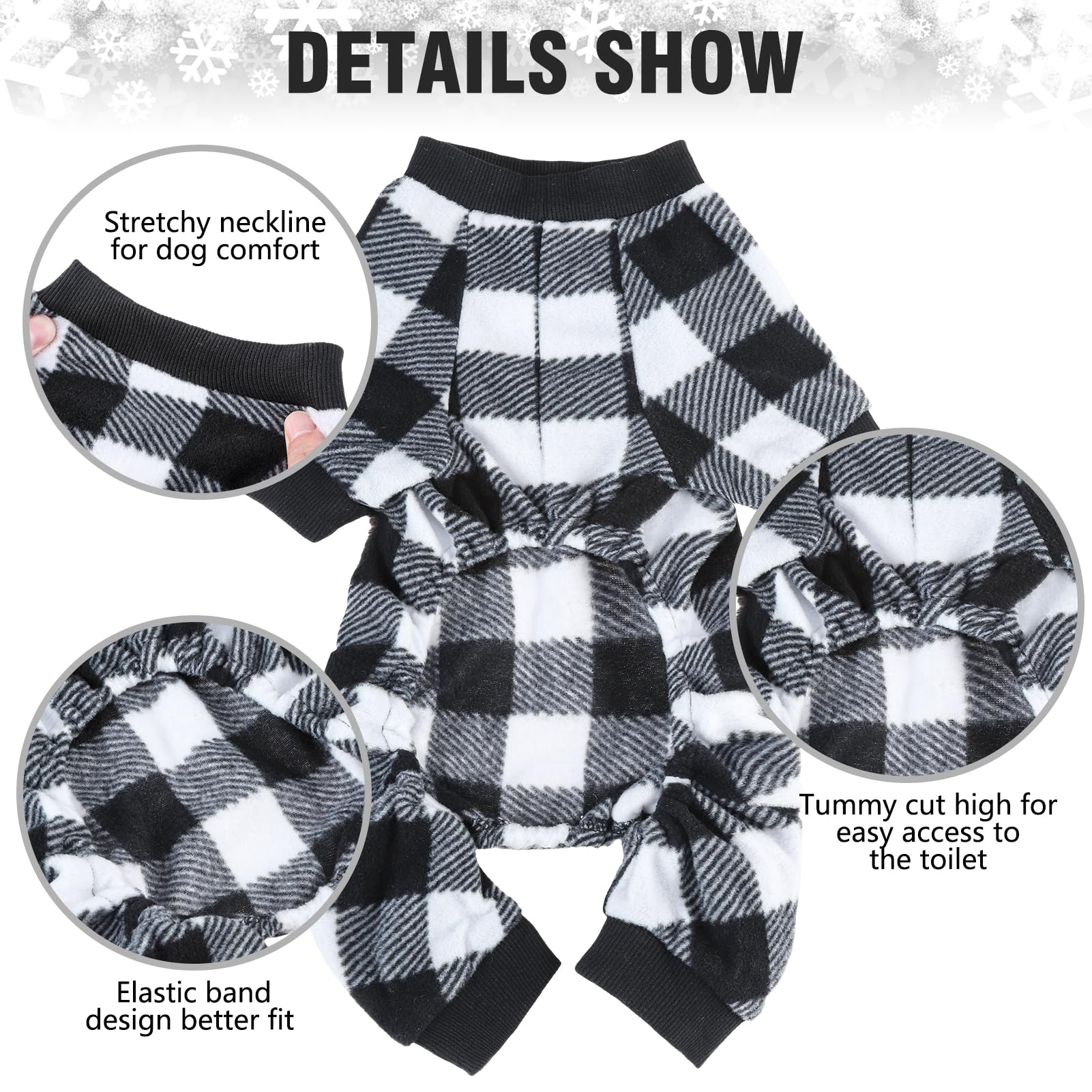 SCENEREAL Dog Pajamas for Small to Large Dogs - Soft & Warm Pet Sweater Onesie Outfits for Winter & Christmas - Cozy Puppy Jammies Pjs - Perfect for Indoor Lounging, Holiday Photos & Cold Weather Comfort