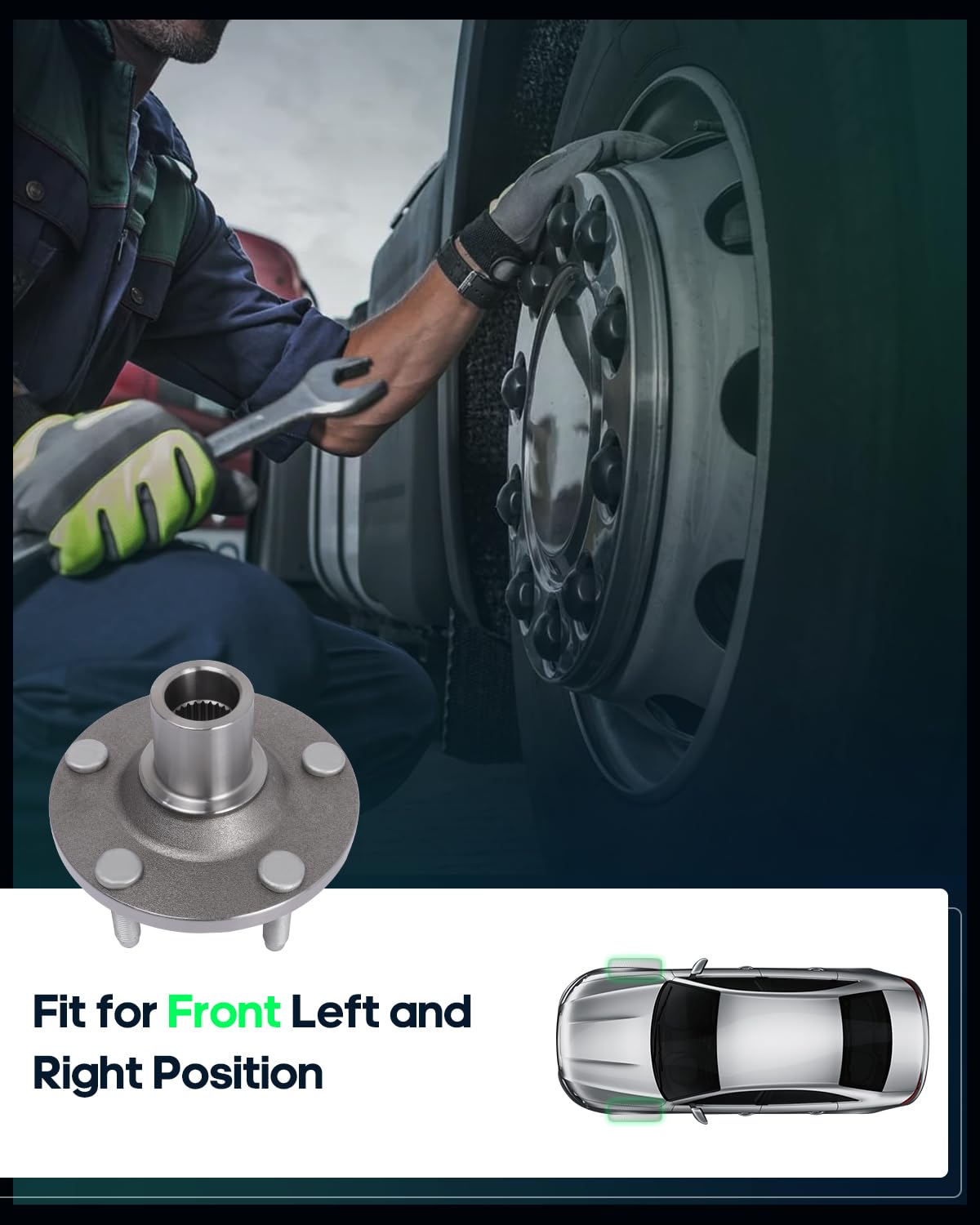 SCITOO Wheel Hub and Bearing Assembly Kit for 2001-2012 Ford Escape - Front & Rear Wheel Hub Bearing Set with Studs - OE 518515 Replacement - Perfect for Off-Roading, Daily Commuting, and Vehicle Maintenance