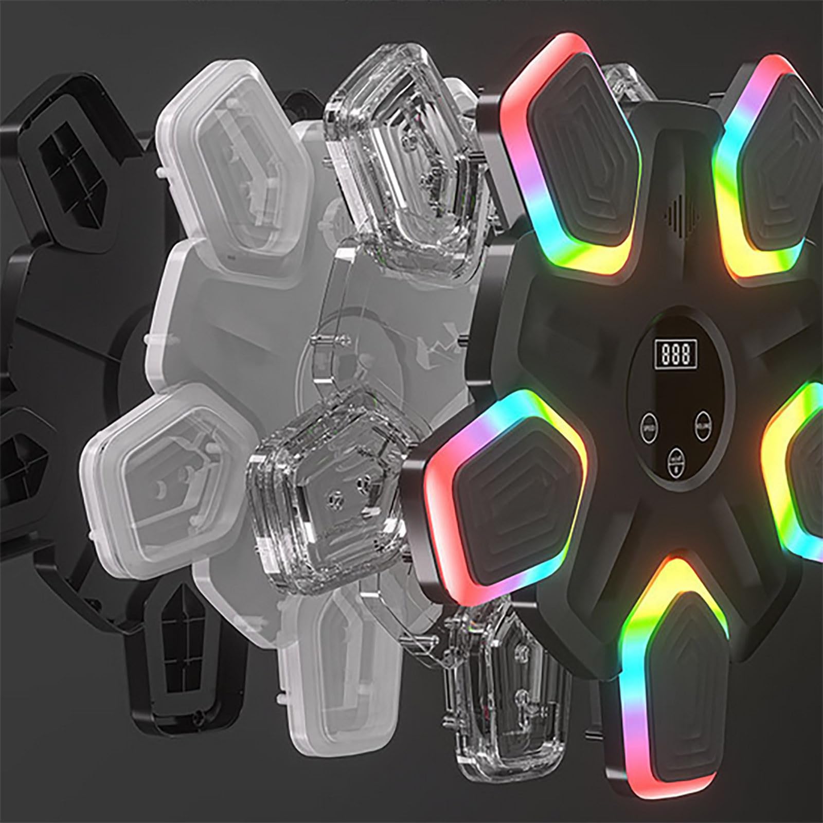 2025 Smart Bluetooth Music Boxing Machine with LED Lights & Boxing Gloves - Wall Mounted Punching Bag for Adults & Kids - Home Gym, Office, Workout Equipment - Perfect for Stress Relief, Fitness Training & Family Fun